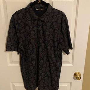 Men’s Travis Mathew, size Large, black and grey pineapple polo